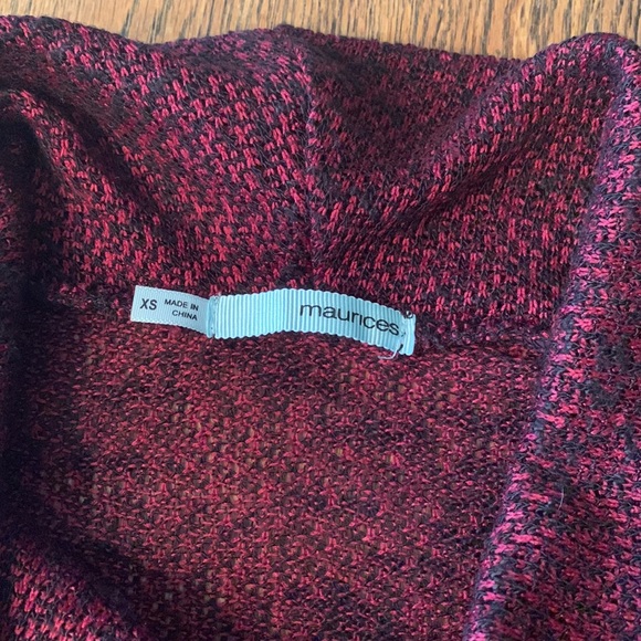 Red & Black Weave Lightweight Sweater, Cowl Neck, XS - Picture 7 of 8